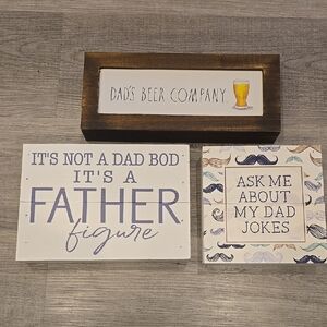 Lot 3 FATHERS DAY DAD BOD Signs GIFTS BEER JOKES FUNNY